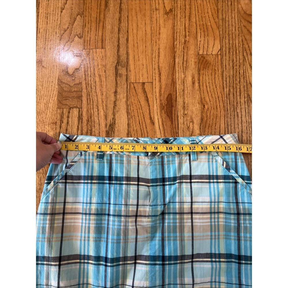 Christopher & Banks Blue Plaid‎ Cotton Blend Skort Womens 6 Pockets Golf Casual - Picture 7 of 8